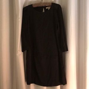 Black 3/4 sleeve silky mini dress size 6